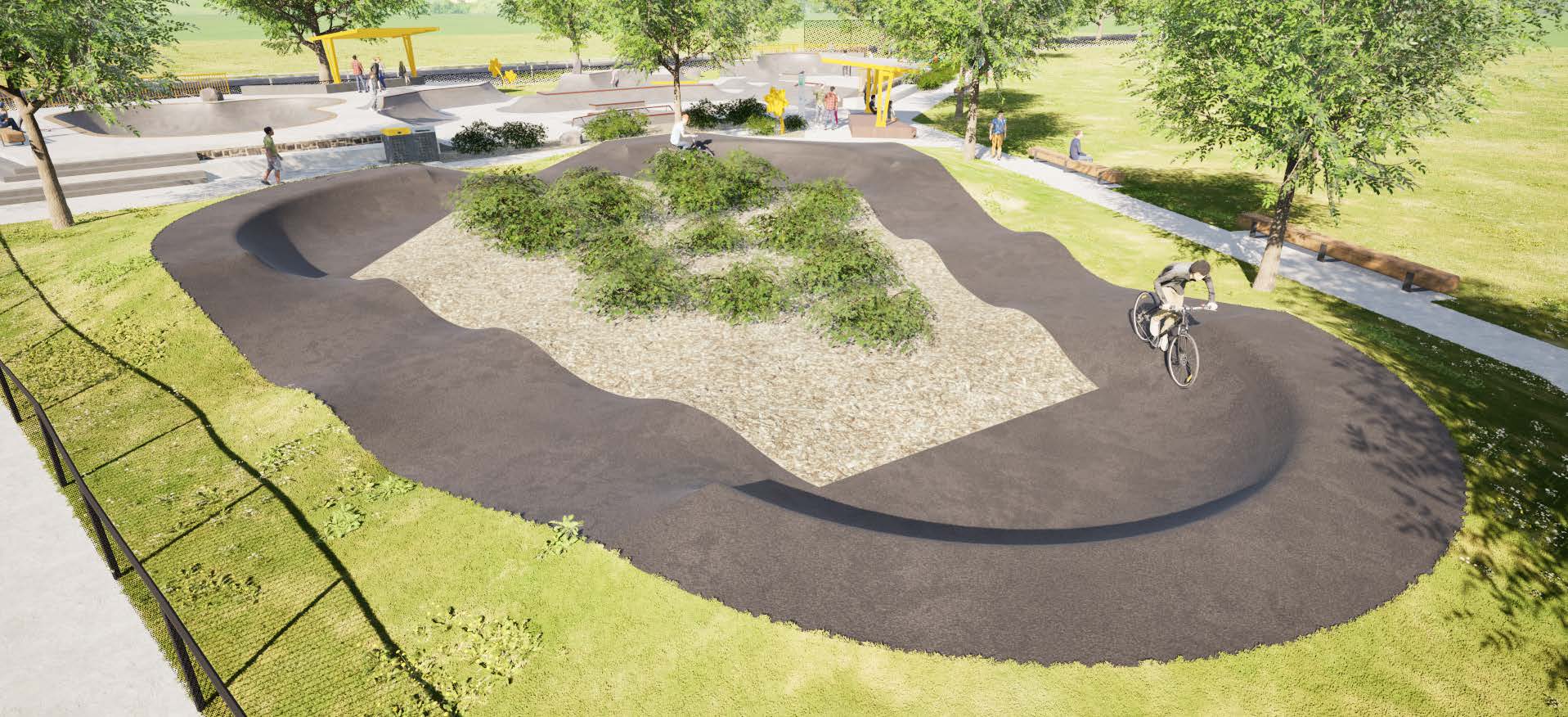 Aerial view of the pump track